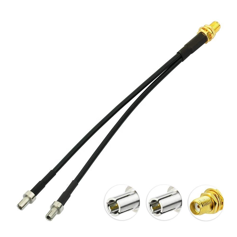 RG174 Coaxial Cable 3G 4G LTE Antenna TS9 CRC9 SMA Connector Y Cable SMA Female To Dual TS9 Antenna For Netgear